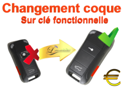 Changement Coque, clé pliante Porsche 2 boutons