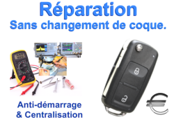 Réparation d'une clé Audi 2 touches à empreinte pliante