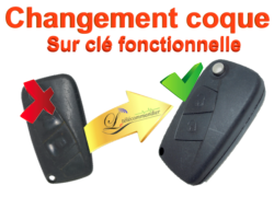  Changement Boîtier clé Fiat 2 boutons- -Fiorino-Doblo-Punto-Panda-Bravo-Idea-Ducato