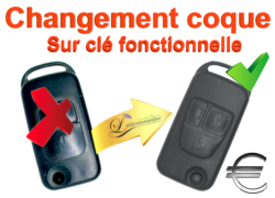 Changement Boîtier Clé Pliante Mercedes 3 boutons radio