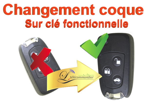 Changement Boîtier clé pliante Ford 3 touches