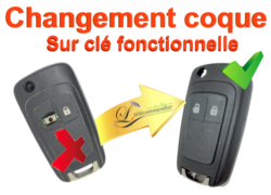 Changement Boîtier Clé pliante Opel 2 touches - symbole cadenas 