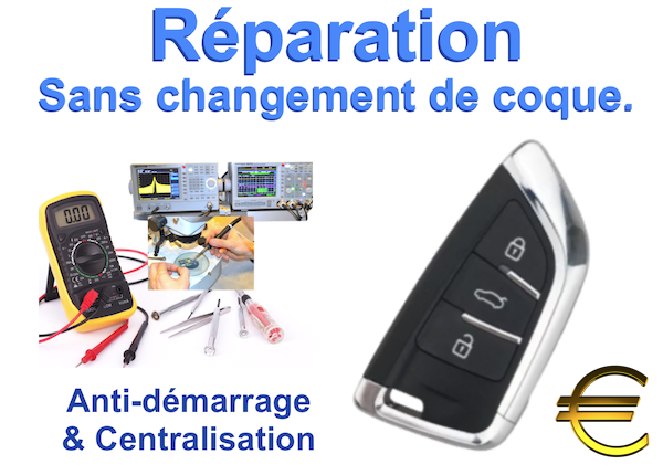 Réparation d'une clé citroen C5 Air Cross 3 touches  modèle Mains-Libres