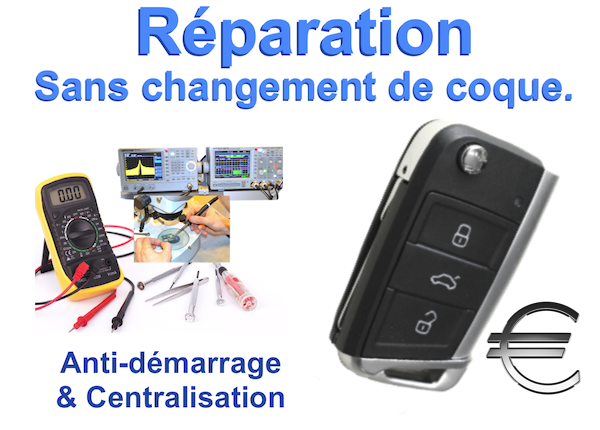 Réparation d'une clé Audi 3 touches à empreinte pliante