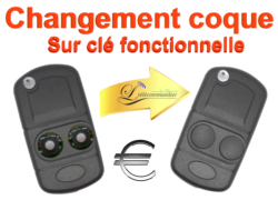 Changement Boîtier Clé pliante 3 boutons - Land Rover - Freelander - Defender - Discovery - Sport