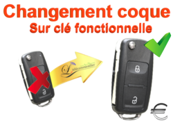 Changement Boîtier Clé pliante Volkswagen 2 touches 