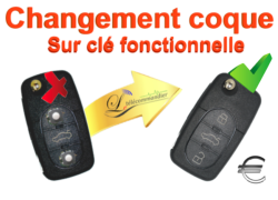 Changement Boîtier Clé Audi 3 boutons - A1, A2, A3, A4, A5, A6, A8, Q1, Q3, Q5, Q7, RS3, RS4, S3, S4, TT