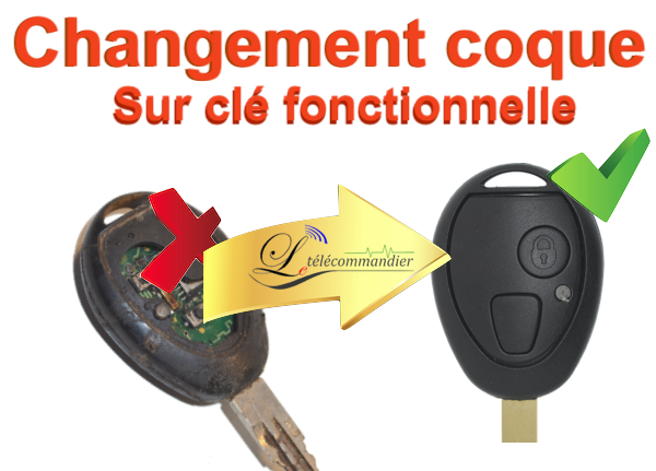 Changement Boîtier Clé 2 boutons- Rover 25 - 45 - 75 - 100 - 200 - 400