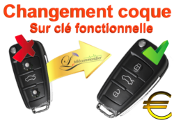 Changement Boîtier clé Audi 3 boutons - A1, A3, A4, A5, A6, A8, Q7, TT. Q3, S3, S6