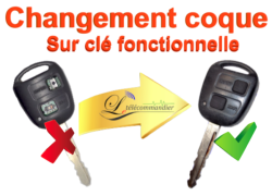 Changement Boîtier Clé 2 boutons Toyota modele 1