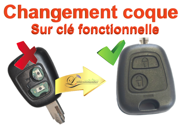 Changement boitier clé lame fixe  utilitaires citroen 2 boutons