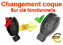 Changement Boîtier Clé FBS3 3 touches Mercedes (à flanc métal)